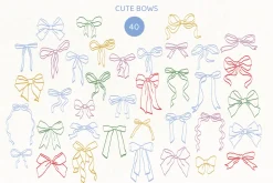Ballerina core vector doodles set