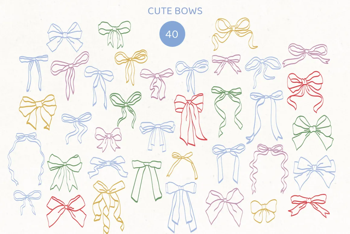 Ballerina core vector doodles set