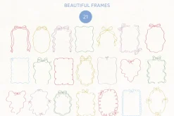 Ballerina core vector doodles set