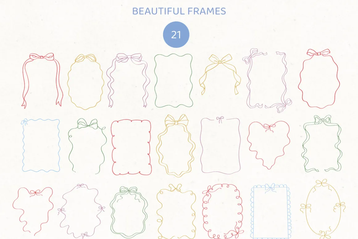 Ballerina core vector doodles set