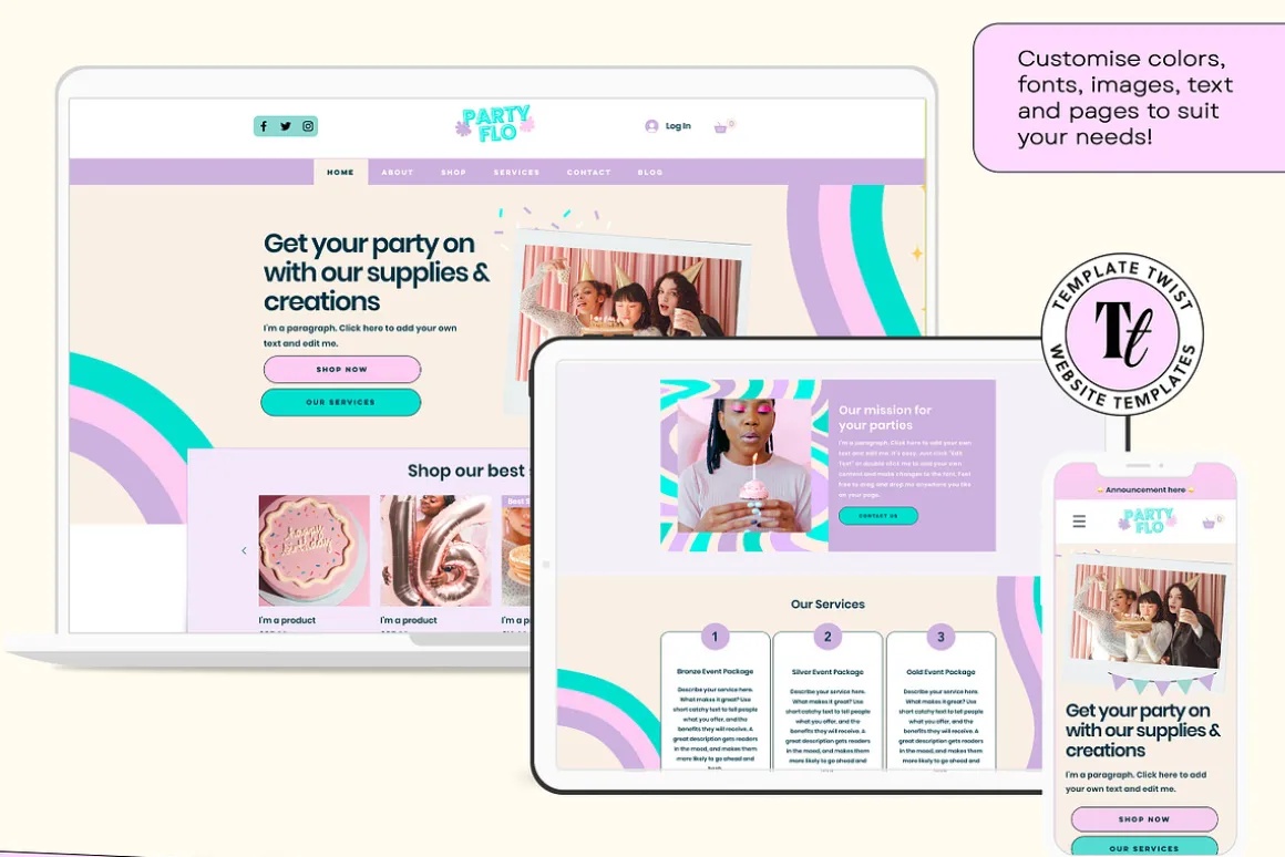 Balloon business website template