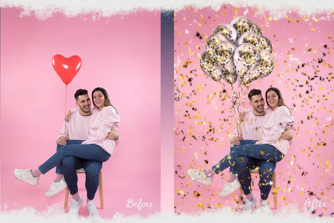 Balloons Confetti photoshop overlay