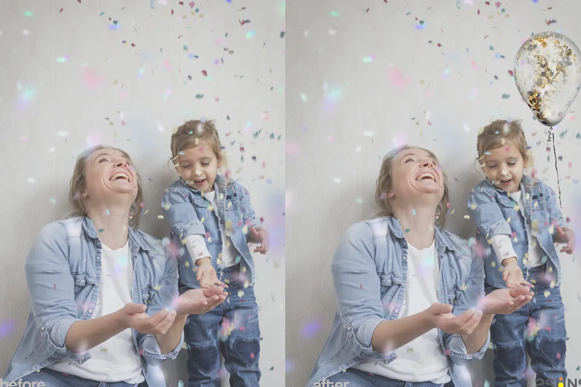 Balloons Confetti photoshop overlay