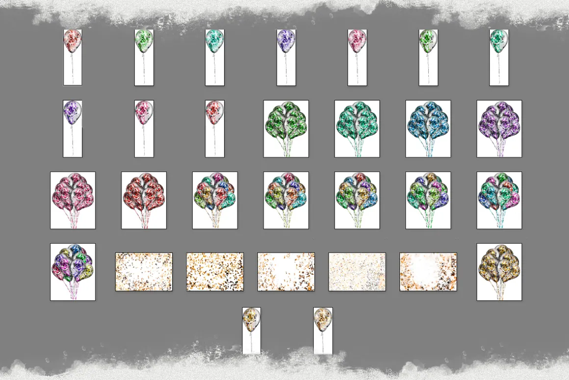 Balloons Confetti photoshop overlay
