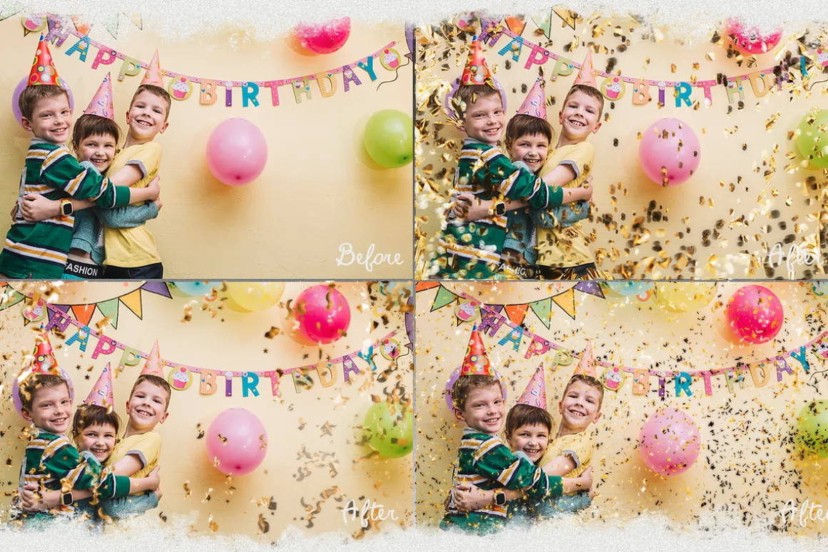 Balloons Confetti photoshop overlay