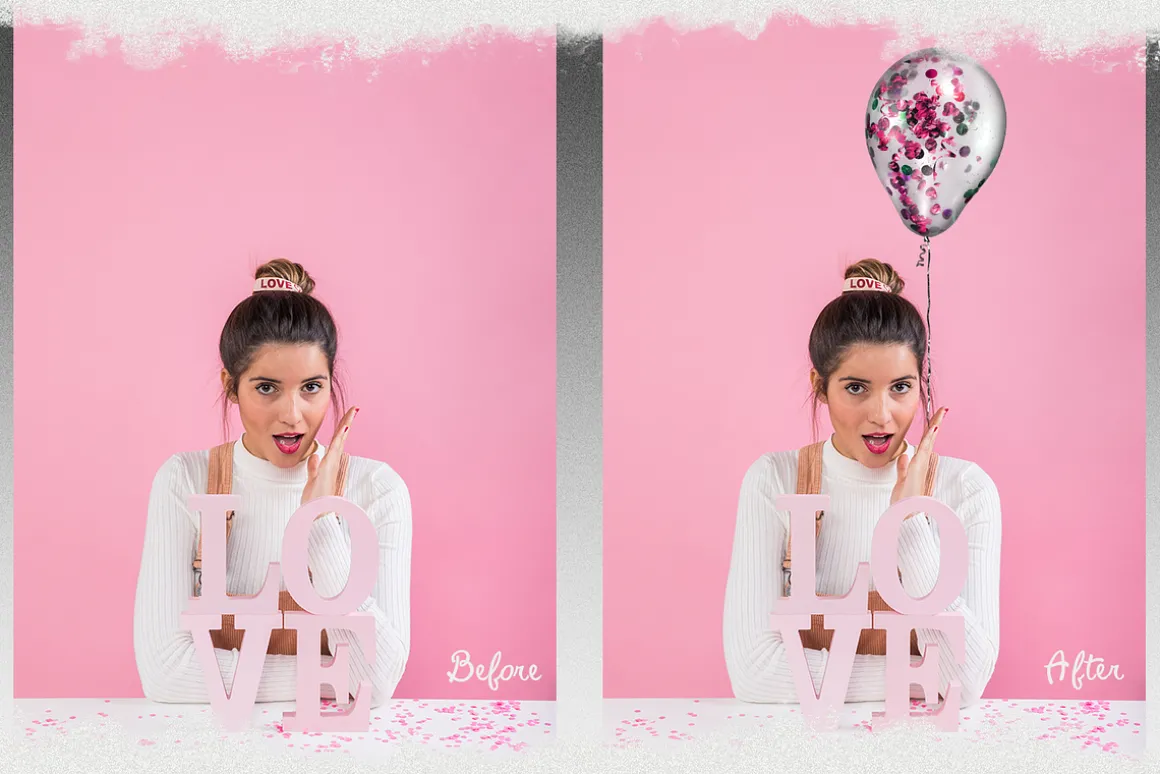 Balloons Confetti photoshop overlay