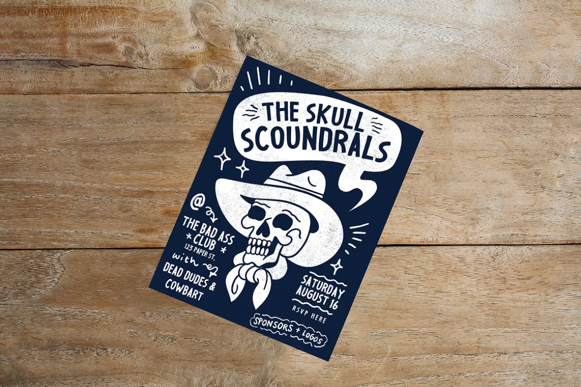 Band Poster Hand Drawn Template