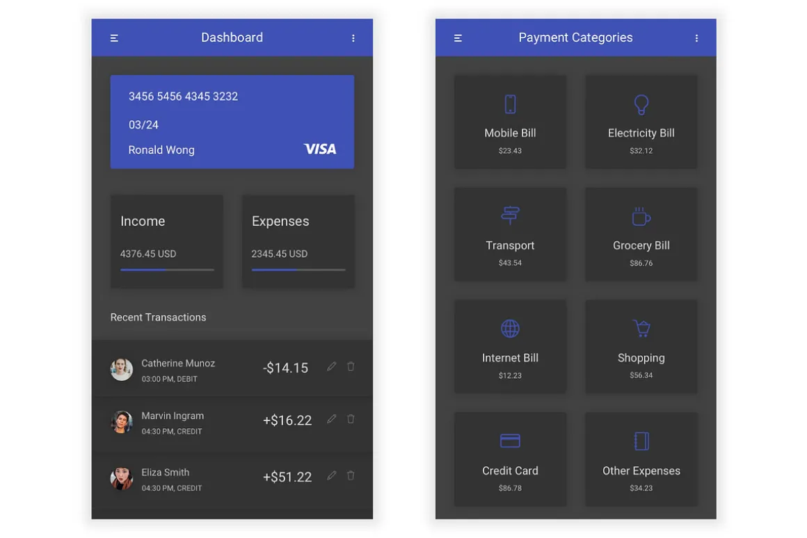 Banking & Finance UI Kit (Sketch)