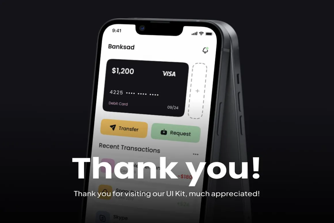 Banksad - Finance Mobile App UI Kit