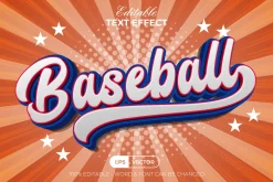 Baseball Text Effect 3D Style