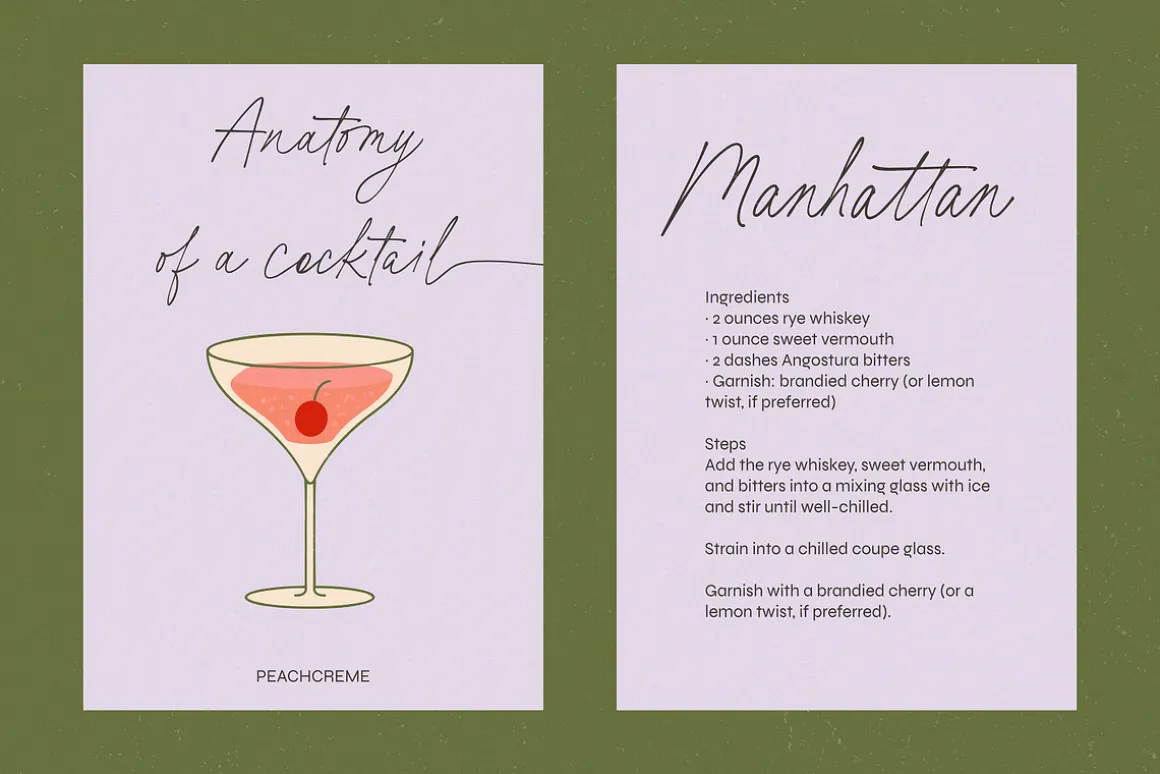 Basil Lime Margarita Script Font