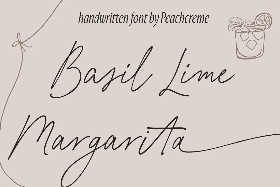 Basil Lime Margarita Script Font