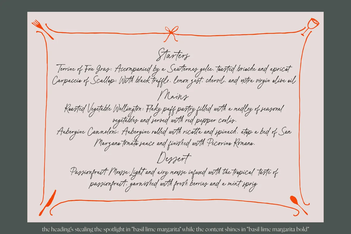 Basil Lime Margarita Script Font