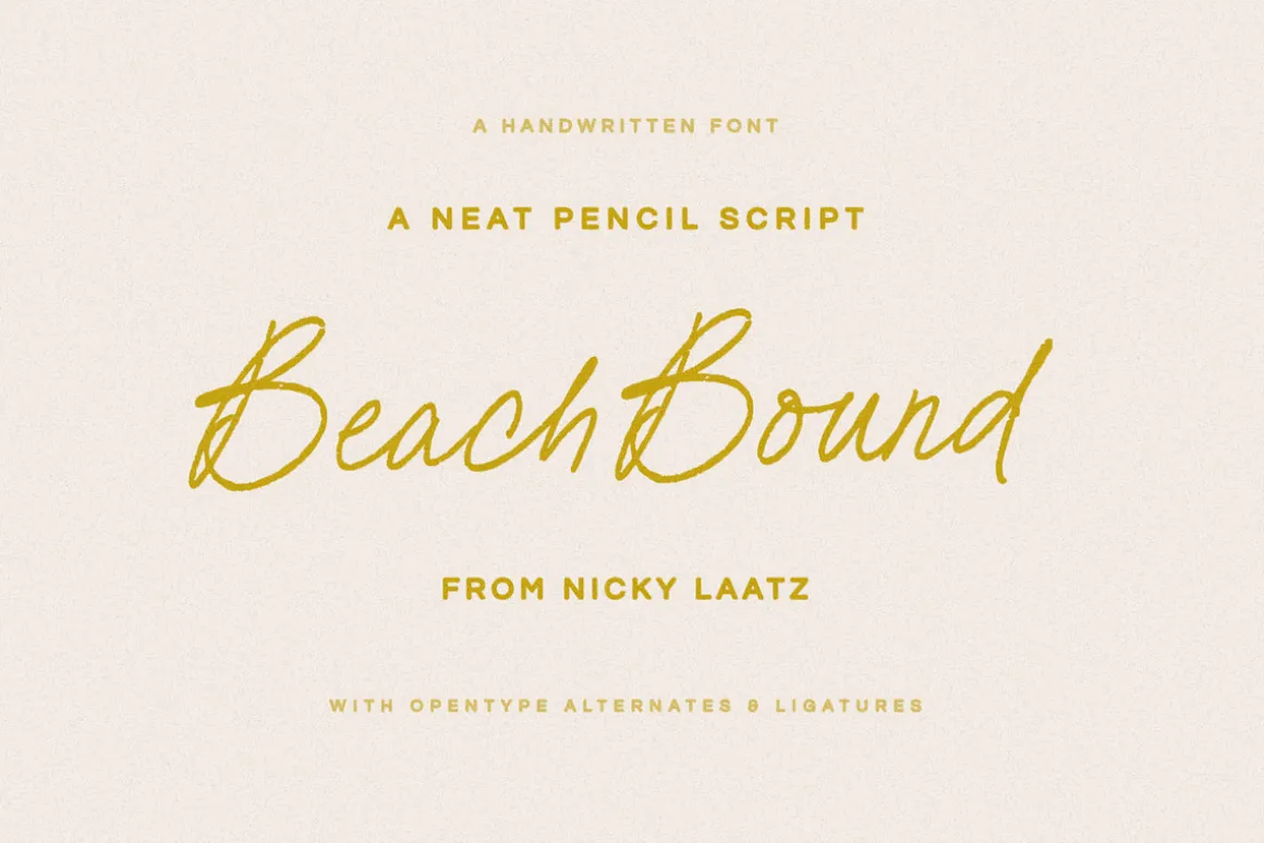 Beach Bound - A Fresh Pencil Script