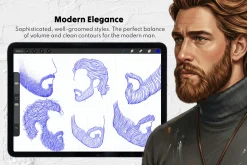 150 Beard & Mustache Procreate Stamp