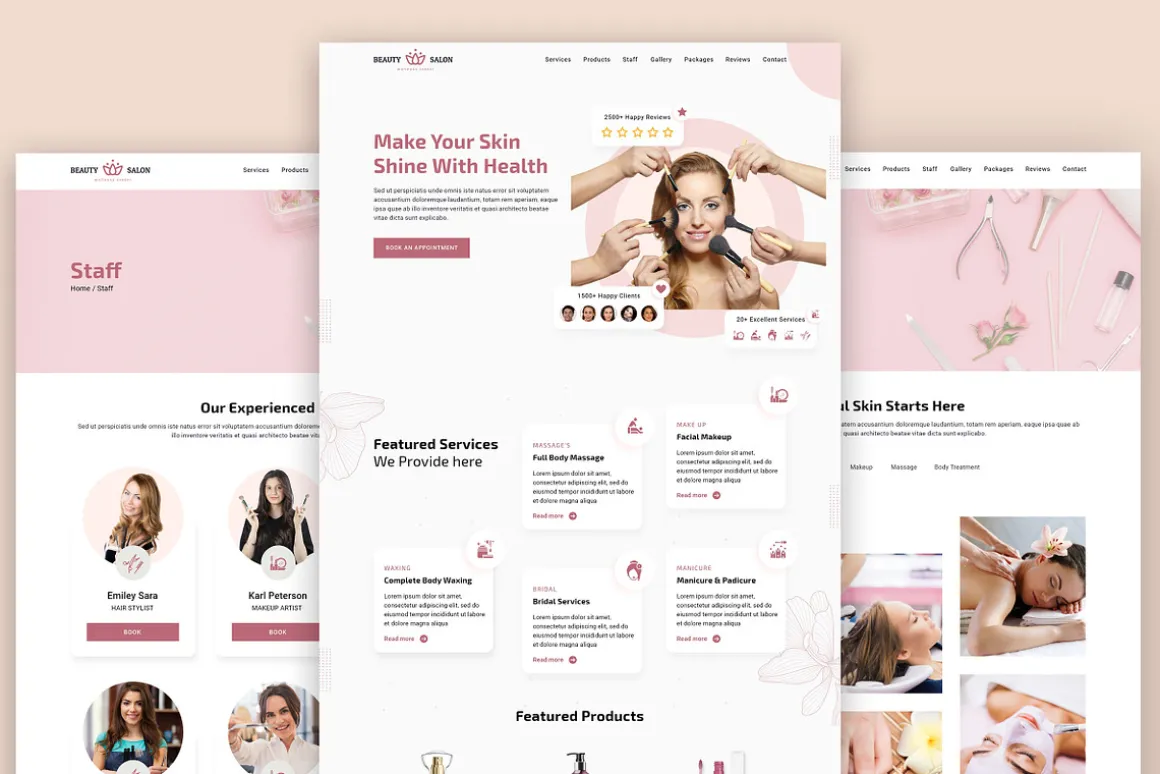 Beauty salon website template HTML