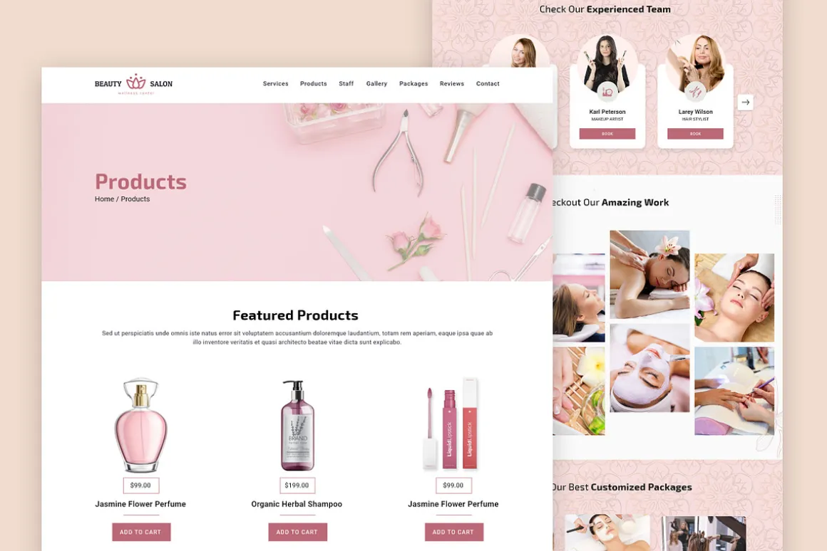 Beauty salon website template HTML