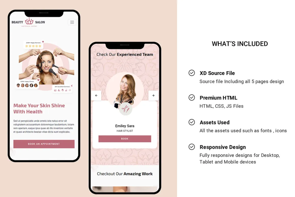 Beauty salon website template HTML