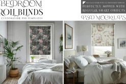 Bedroom Roll Blinds Mockups