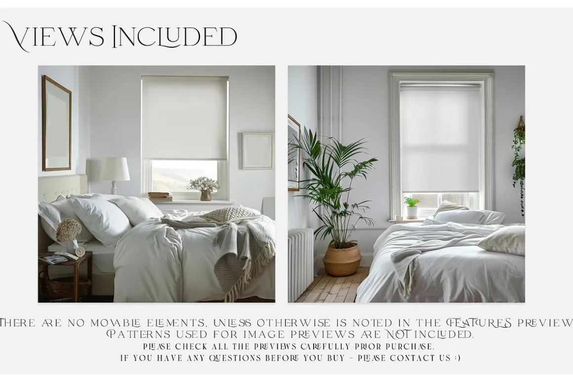 Bedroom Roll Blinds Mockups