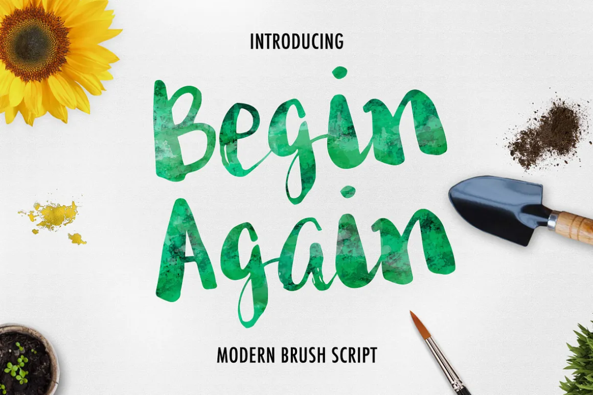Begin Again Brush Typeface