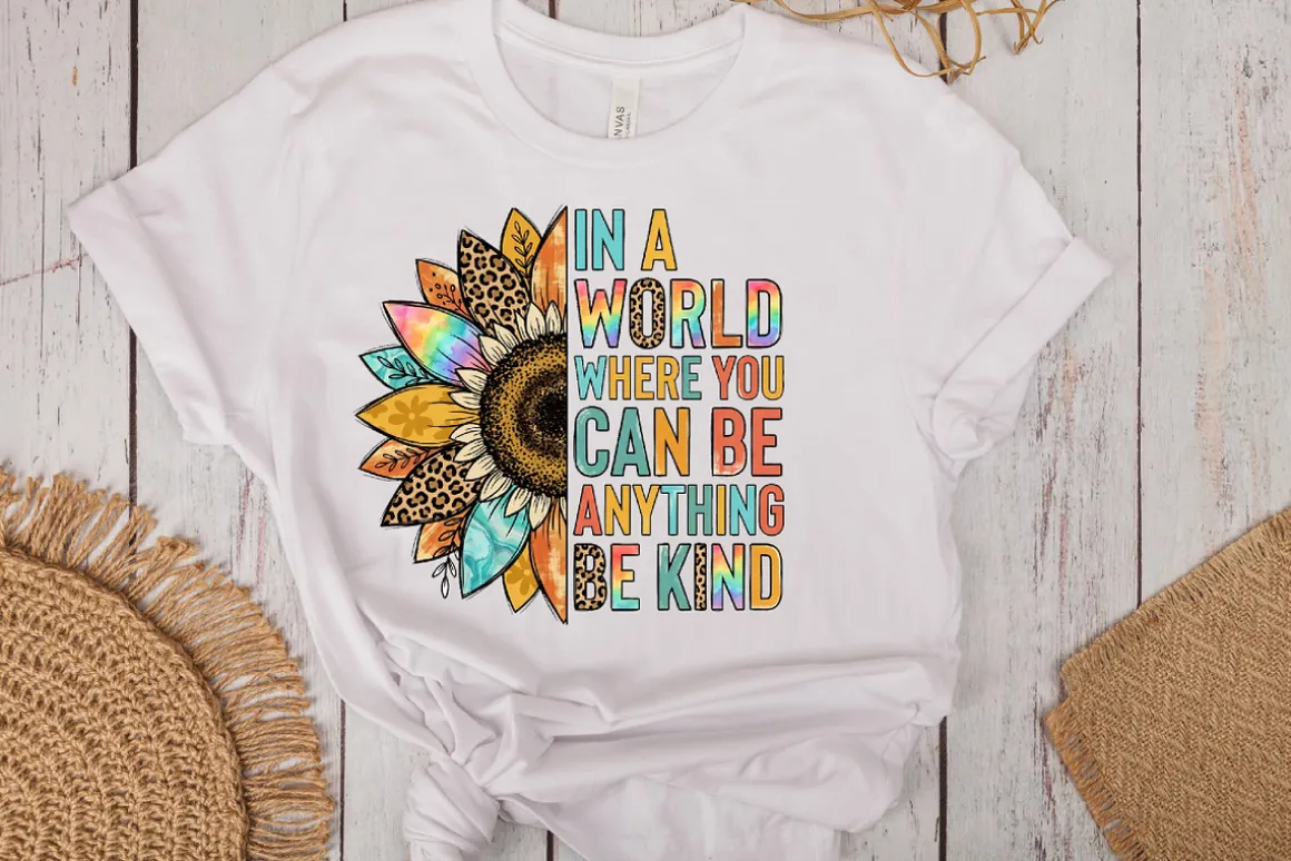 Be Kind Sunflower Sublimation PNG