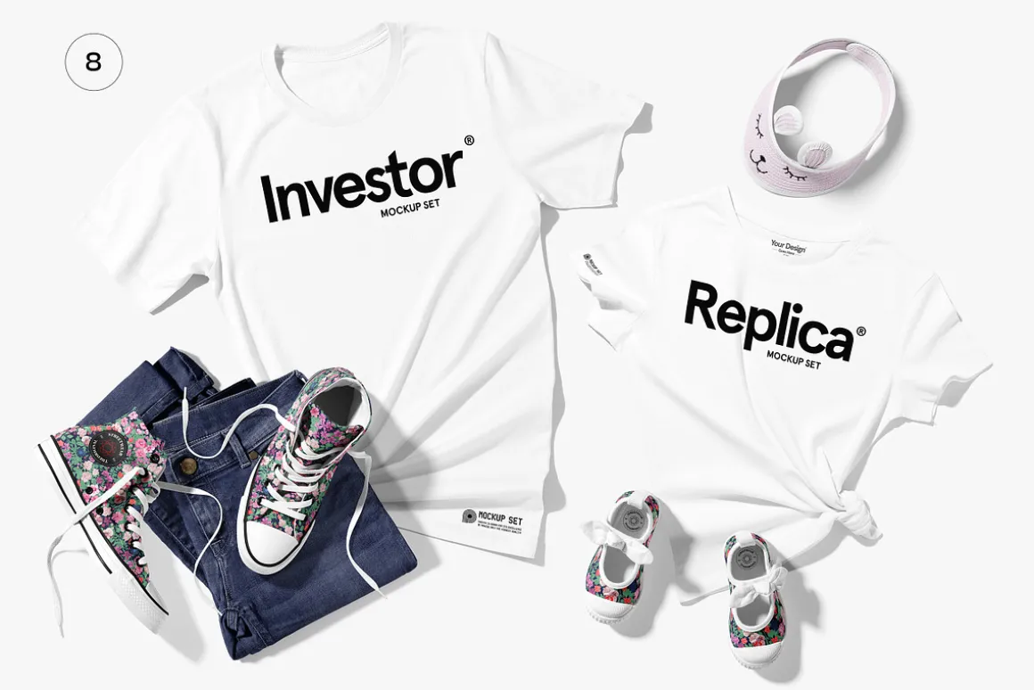 Bella Canvas 3001 Family Mockup Set