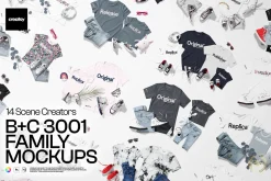 Bella Canvas 3001 Family Mockup Set