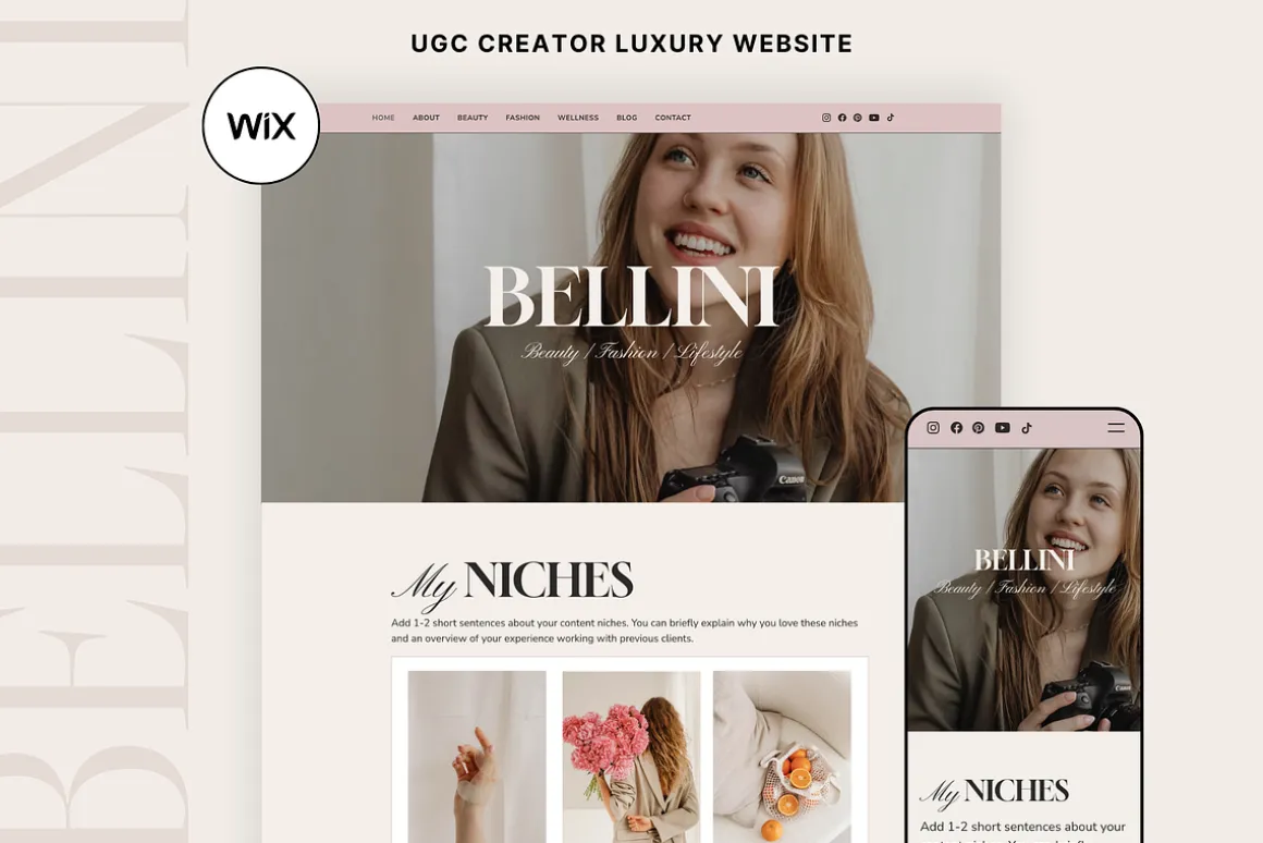 BELLINI UGC | Wix Website Template