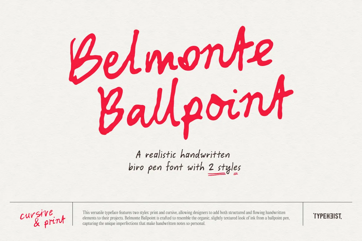 Belmonte Ballpoint Biro Pen Font