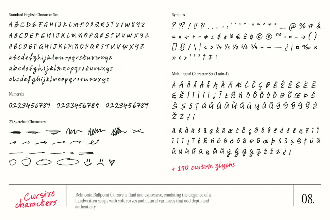Belmonte Ballpoint Biro Pen Font
