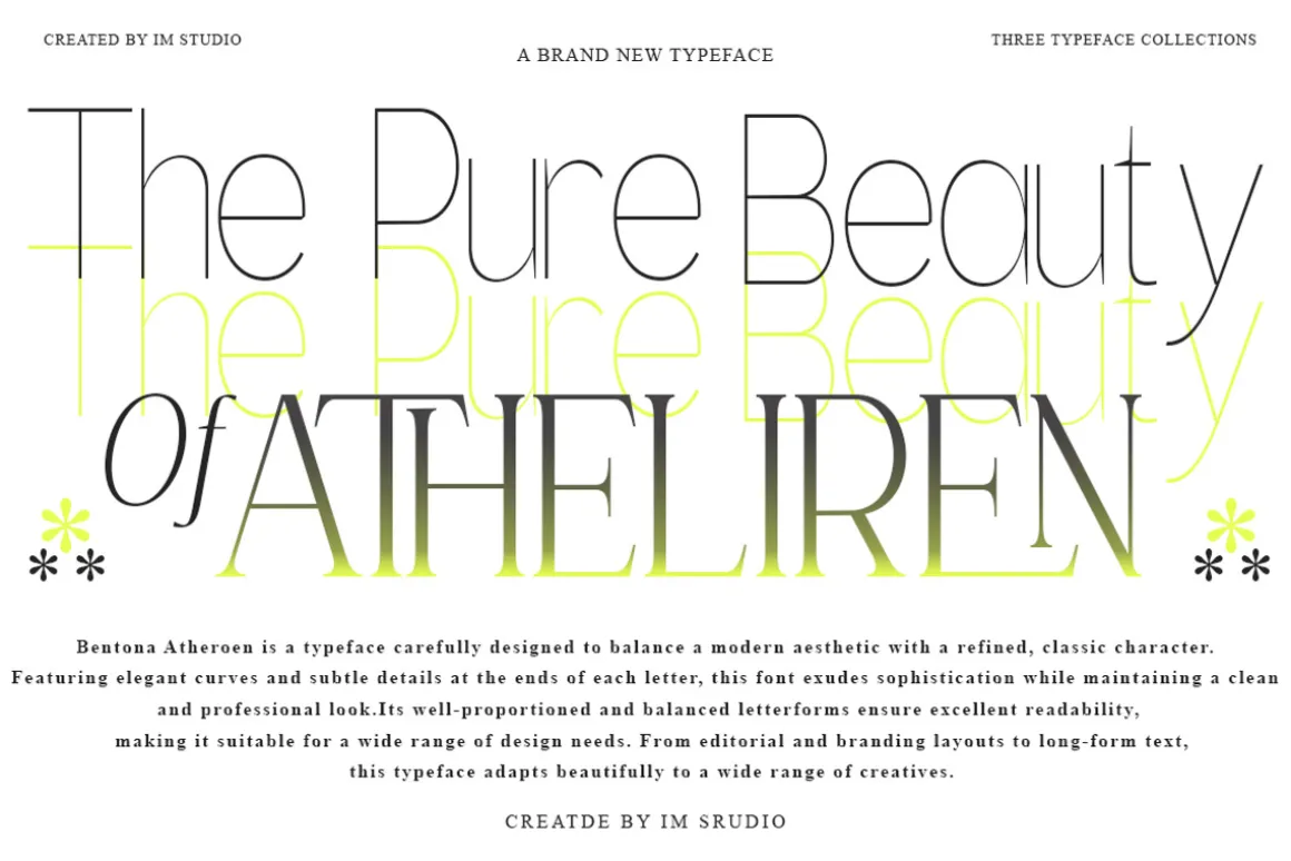 Bentona Athiroen (27 Fonts Style)
