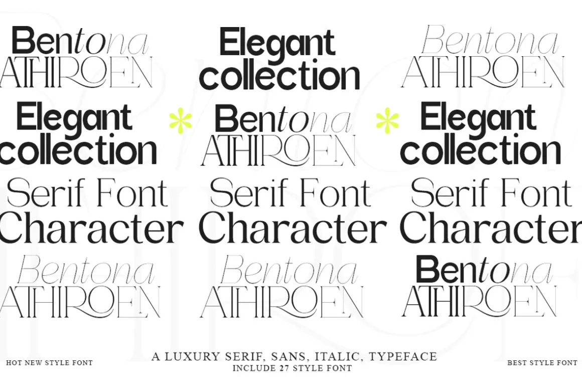 Bentona Athiroen (27 Fonts Style)