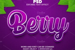 Berry Purple 3d Psd Text Effect