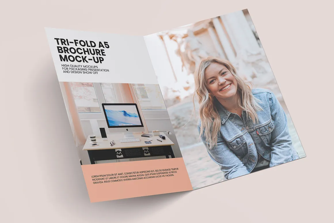Bi-Fold Half Letter Brochure Mock-up