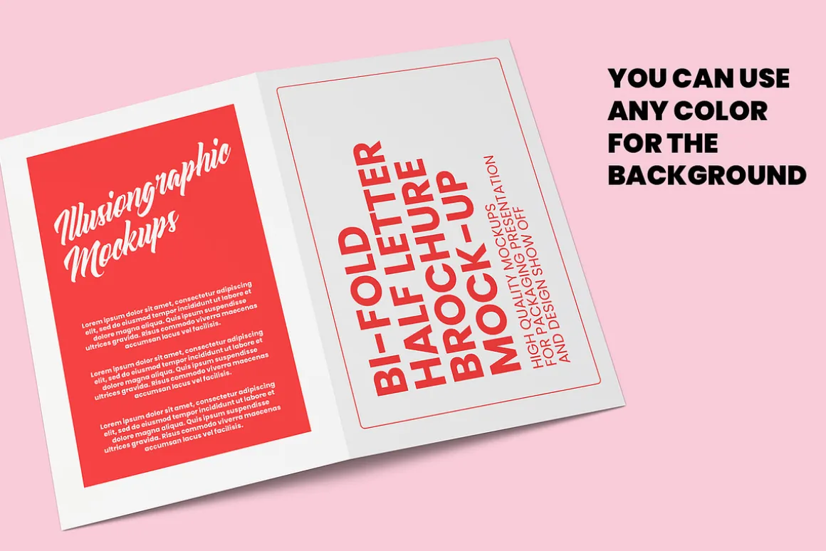 Bi-Fold Half Letter Brochure Mock-up
