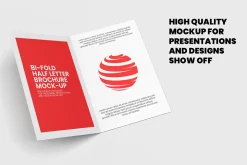 Bi-Fold Half Letter Brochure Mock-up