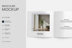 Bifold Square Brochure Mockup