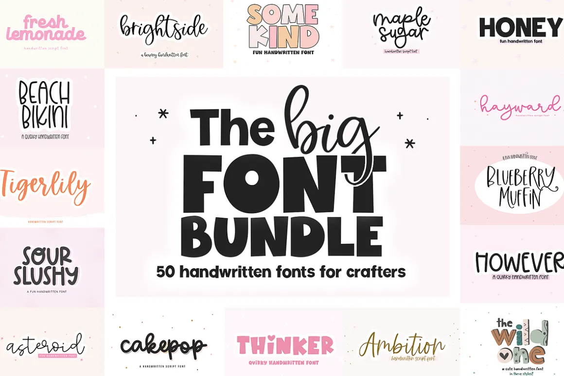 Big Font Bundle | 50 Fonts