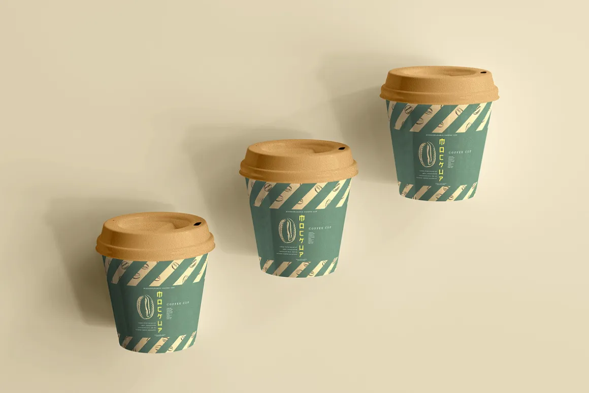 biodegradable paper cup mockups