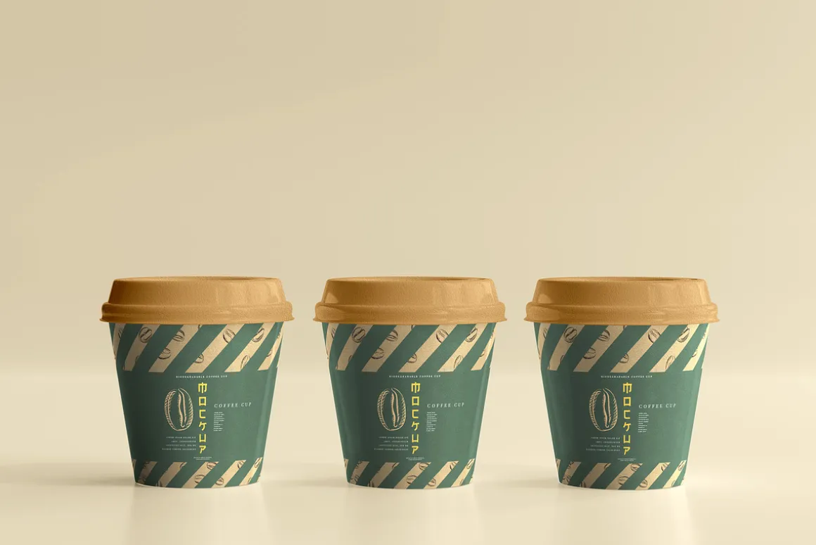 biodegradable paper cup mockups