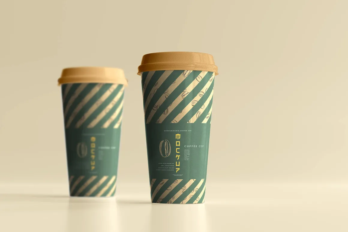 biodegradable paper cup mockups