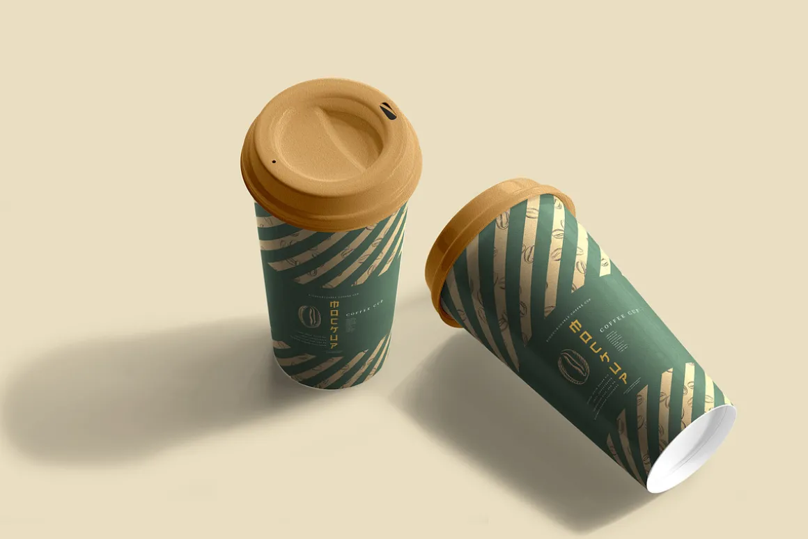 biodegradable paper cup mockups