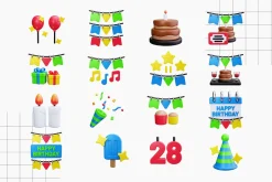 Birthday 3D Icons
