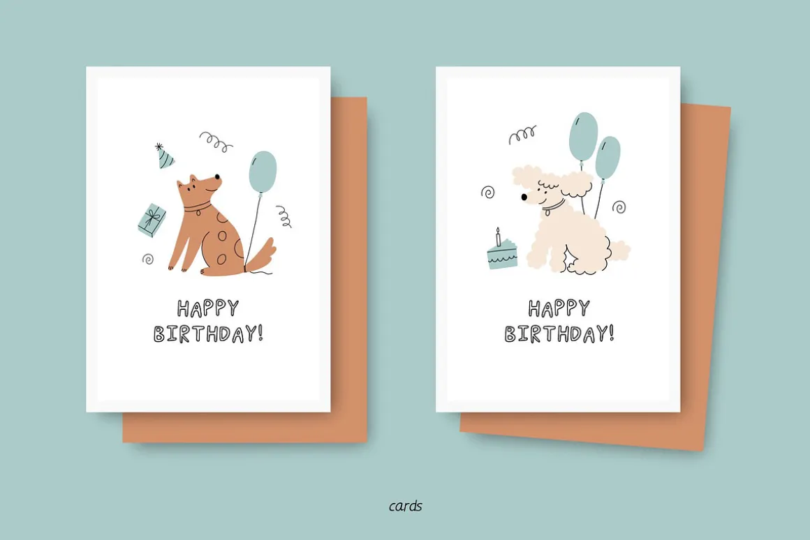 Birthday Dogs Clipart