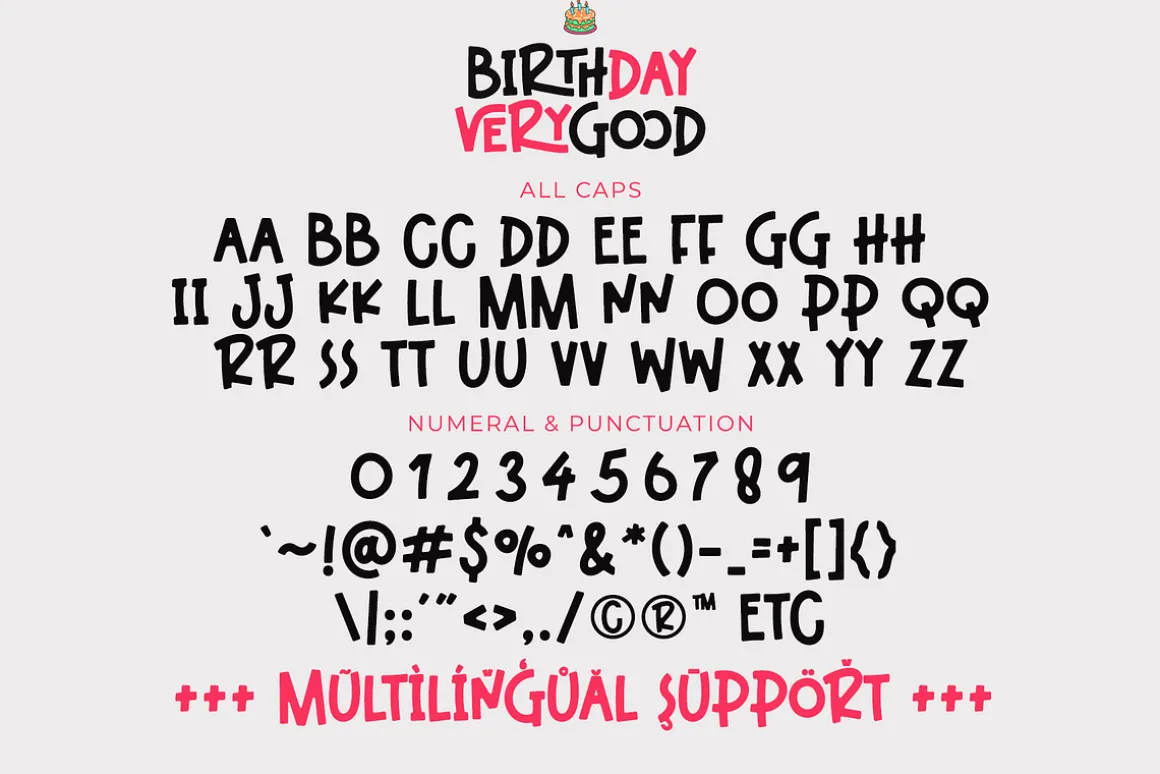 Birthday Verygood - Ligature Font