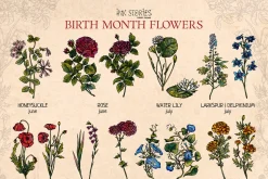 Birth Month Flowers Handcrafted