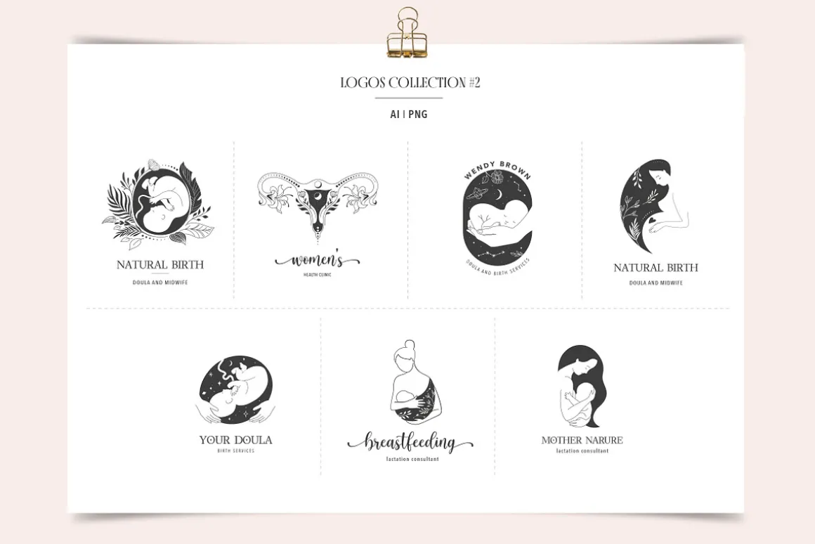 Birth story - collection of logos