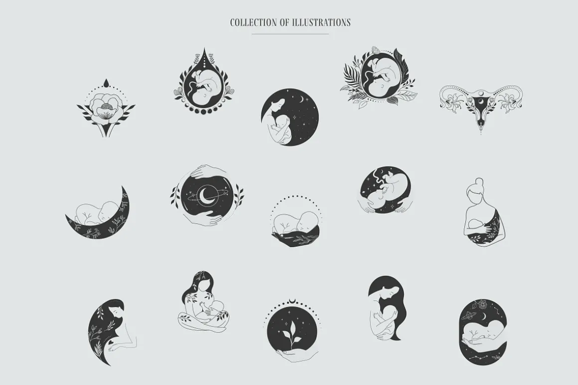 Birth story - collection of logos