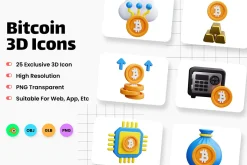 Bitcoin 3D Icons